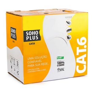 Cabo de Rede Sohoplus caixa 305m Cat.6  Azul